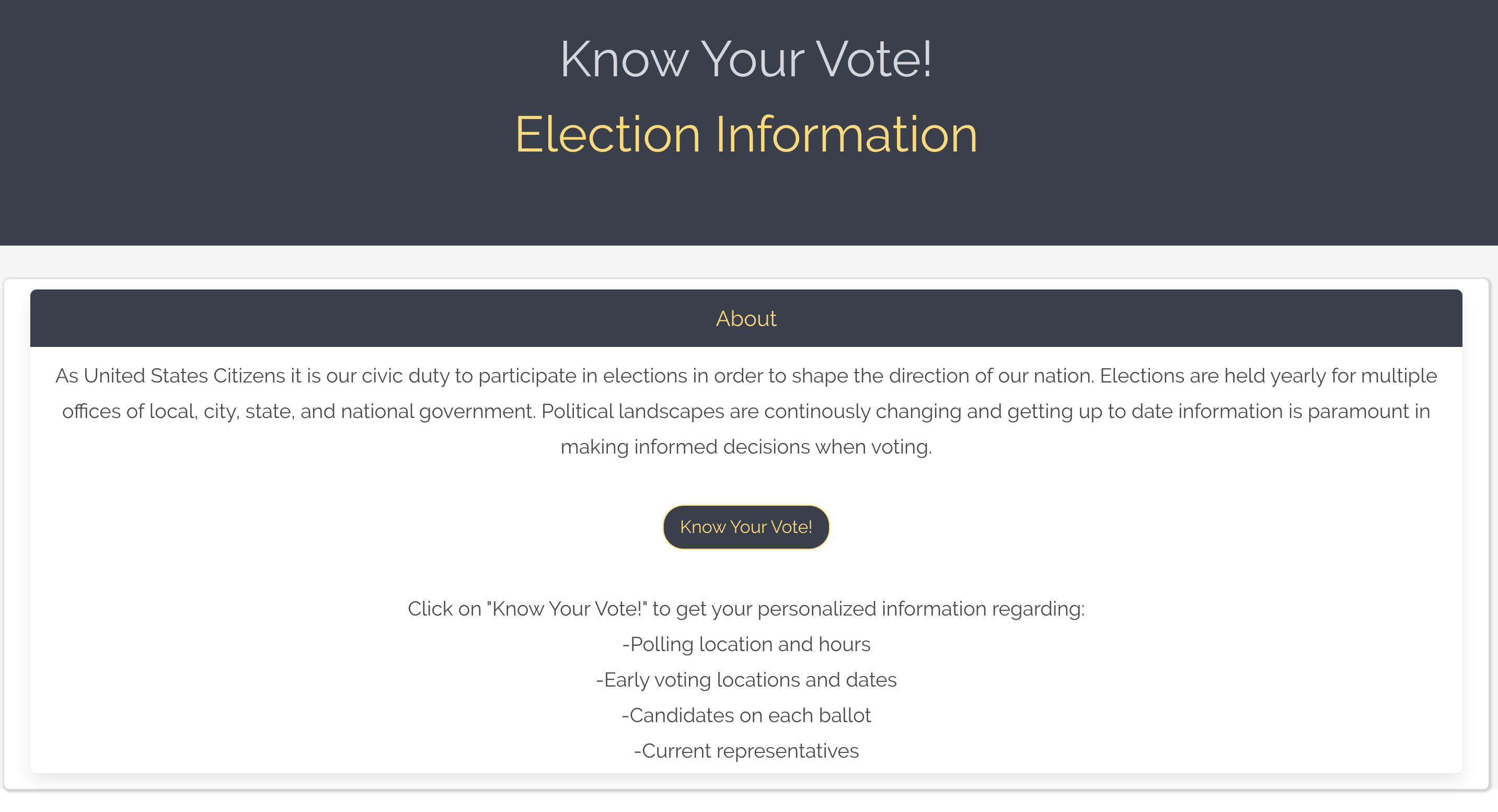 Know Your Vote